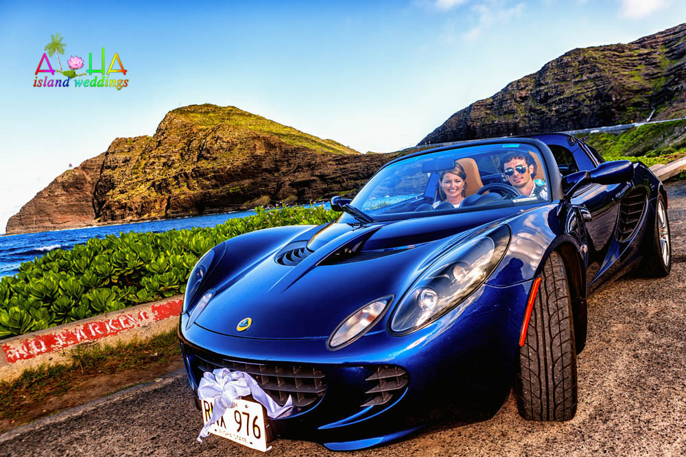 in the racecar of the lotus jennifer and david wedding photos